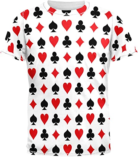 Old Glory Playing Card Symbols All Over Adult T-Shirt