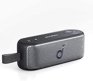 soundcore Motion 100 Bluetooth Speaker, Portable Speaker with Wireless Hi-Res, 2 Full Range Drivers for Stereo Sound, Customizable EQ, Punchy Bass, IPX7, Ultra-Portable Design for Outdoor Use