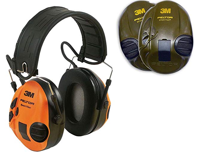 Peltor SportTac Electronic Ear Defenders/Hearing Protectors for Hunting & Shooting Green   Orange