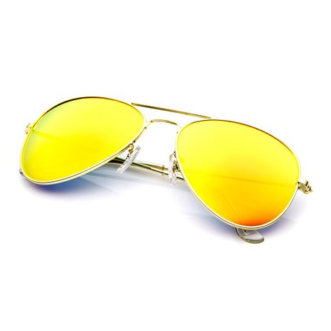 Premium Flash Mirror Lens Aviator Sunglasses (Nickel Plated Metal Frame)