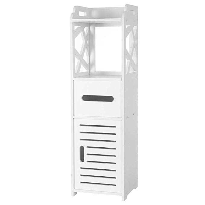 3-tier Bathroom Storage Cabinet with 2 Doors 232380CM White