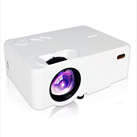 Mini Projector, Hd Projector 1080P 4K, Home Movie Projector, Phone Projector, 2019 Upgraded, Compatible for Pc/MacBook/Xbox/Smartphone, 2800 Lumen, Play Movies Games, Home Entertainment