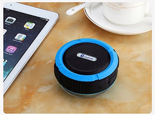 HULKER 002 Waterproof Bluetooth 3.0 Speaker Outdoor & Shower Speaker with 5W ,Suction Cup ,Build in Mic ,Hands-Free Speakerphone (Blue)