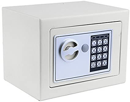 Modrine Security Digital Electronic Safe, Cabinet Safe with Keypad, Wall-Anchoring Lock Box for Home, Office or Travel (White)