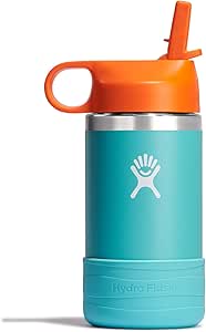 HYDRO FLASK Kids Water Bottle Jr. Stainless Steel Insulated With Straw Cap for Water, Milk, Juice, School, Camp, Sport, Play and Lunch, Easy to Clean, Leak-Resistant