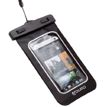 Aduro Sport Waterproof Case/Bag for Smartphones with Audio Out "Lifetime Warranty" for Apple iPhone 4 / 4S / 5 / 5S / 6, Samsung Galaxy S4 / S5 / S6, Edge, iPod Touch, HTC ONE X, LG NEXUS (Retail Packaging) (Black)