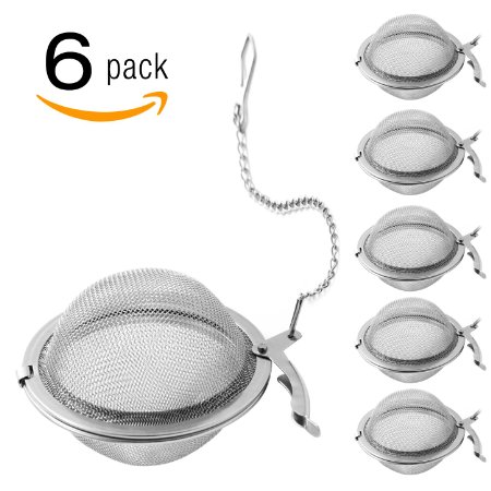 Tea Infuser X-Chef Premium Stainless Steel Mesh Tea Ball Strainer for Cozy Tea Time Set of 6