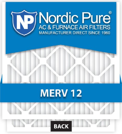 Nordic Pure 15x20x1M12-6 MERV 12 Pleated Air Condition Furnace Filter, Box of 6