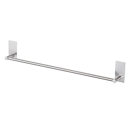 Brushed Stainless Steel Towel Bar Holder Adhesive Wall Mounted Bathroom Towel Rack Rod for Kitchen and Washroom, 22 Inches