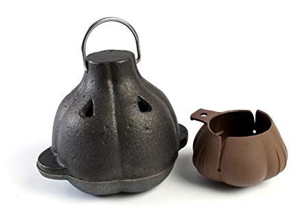Charcoal Companion Cast Iron Garlic Roaster & Squeezer Set – For Kitchen or BBQ Grill – CC5127
