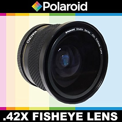 Polaroid Studio Series .42x High Definition Fisheye Lens With Macro Attachment, Includes Lens Pouch and Cap Covers For The Pentax K-3, K-50, K-500, K-01, K-30, K-X, K-7, K-5, K-5 II, K-R, 645D, K20D, K200D, K2000, K10D, K2000, K1000, K100D Super, K110D,ist D,ist DL,ist DS,ist DS2 Digital SLR Cameras Which Has Any Of These (18-55mm, 50-200mm) Pentax Lenses