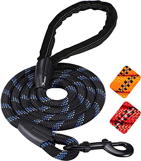 Candure Dog Lead with Soft Padded and Anti Slip Comfortable Rope Handle, 5 FT Strong Dog Leads, Highly Reflective Dog Leash for Puppy,