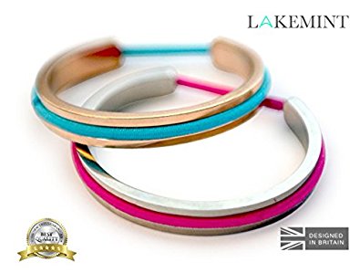 Hair Tie Bracelet, Silver Or Rose Gold, Hairband Bracelet By Lakemint For Girls & Women, What A Creative Gift, Solid Stainless Steel Metal, To Hold Your Hair Tie, Cuff Bracelet **FREE Hair Band**