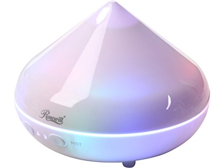 Rosewill RHAD-15001 200ml Electric Aromatherapy Essential Oil Diffuser Cool Mist Humidifier with 7 Color LED light and Waterless Auto off