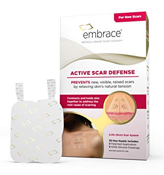 Embrace Active Scar Defense Silicone Scar Sheets For New Scar Treatments, Medium (2.4"), 3 ct, 30 Day Supply