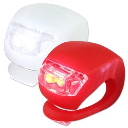 KooPower LED Waterproof Bike Lights Set White and Red 2 Pack