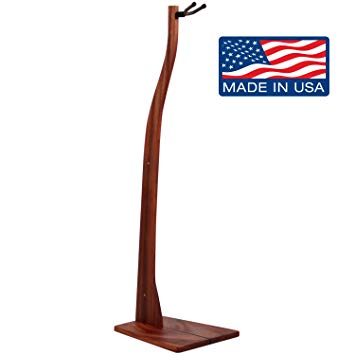 Zither Wooden Cello Stand with Bow Holder - Handcrafted Solid Mahogany Wood Floor Stands, Made in USA