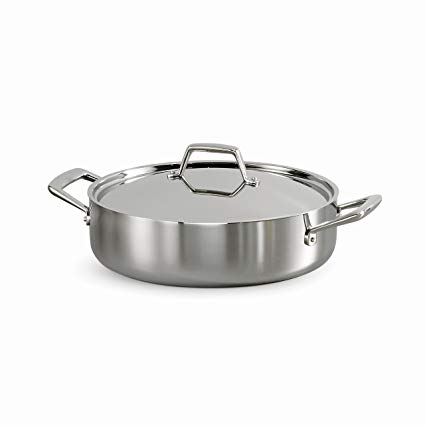 Tramontina 80116/594DS Gourmet Stainless Steel Induction-Ready Tri-Ply Clad Covered Braiser, 6-Quart, NSF-Certified, Made in Brazil