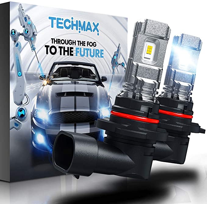 TECHMAX 9005 LED Fog Light Bulbs,HB3 DRL 6000K Xenon White 2800LM 60W 320°Beam Angle Pack of 2