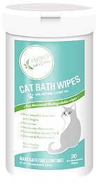 Hygea Natural Cat Bath Wipes with Catnip, Cat Wipes for Bathing