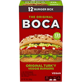 BOCA Original Vegan Veggie Burgers, 12 ct - 30.0 oz Box