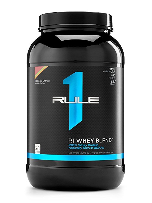 R1 Whey Blend, Rule 1 Proteins (Rainbow Sherbet, 28 Servings)