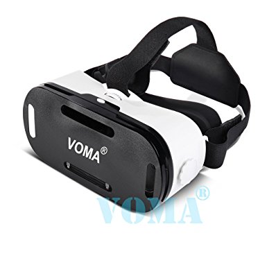 3D VR Glasses, VOMA 3d vr virtual reality headset Movie Game For IOS,Android,Microsoft&PC phones Series within 4.7-6.0inches(White)