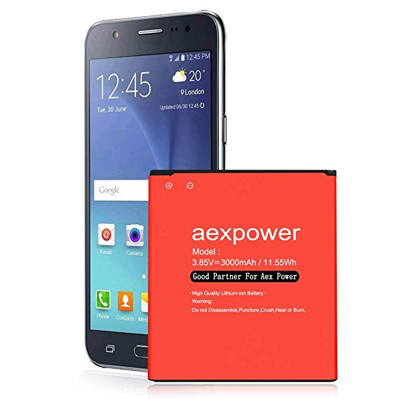 [Upgraded] Galaxy J3 Battery, AexPower 3000mAh Battery Replacement for Galaxy J3 J320V J320A J320F J320P J327A J327P EB-BG530BBC EB-BG530BBE/ Galaxy On5 Battery/Galaxy Grand Prime SM-G530 Battery