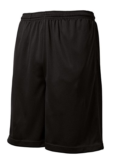 Men's Moisture-Wicking Long Mesh Shorts With Pockets in Sizes XS-4XL