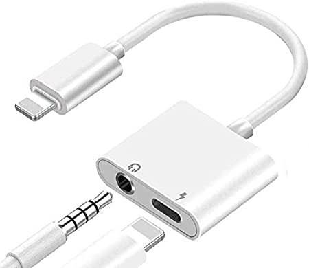 Headphone Adapter for iPhone,for iPhone Charger Jack AUX Audio 3.5 mm Jack Adapter for iPhone Adapter Compatible with iPhone 11/X/Xr/Xs/8/7 Dongle Accessory Connector Earphone Adaptor