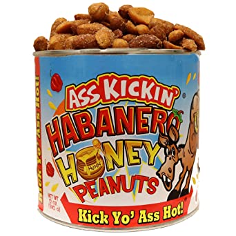 ASS KICKIN’ Habanero Honey Roasted Spicy Hot Peanuts – 12oz - Ultimate Spicy Gourmet Gift Peanuts - Try if you dare!
