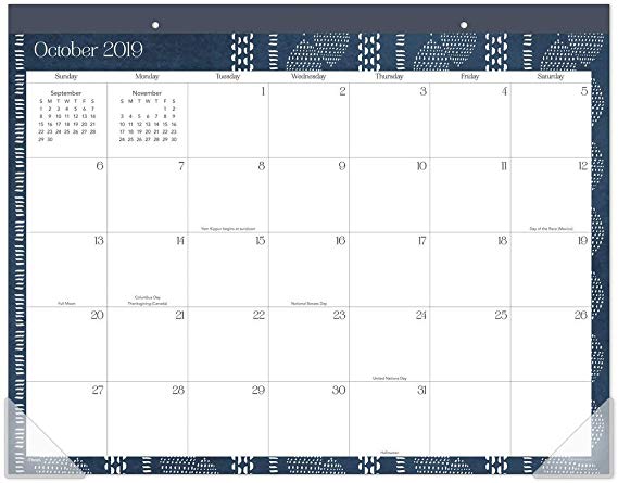 Mead 2020 Desk Calendar, Desk Pad, 22" x 17", Standard, Artisan Mudcloth (D1317M-704)