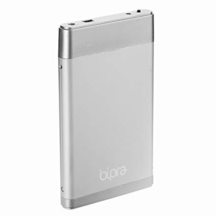 Bipra 160GB 2.5 inch USB 2.0 FAT32 Pocket Size Slim External Hard Drive with One Touch Backup Software - Silver