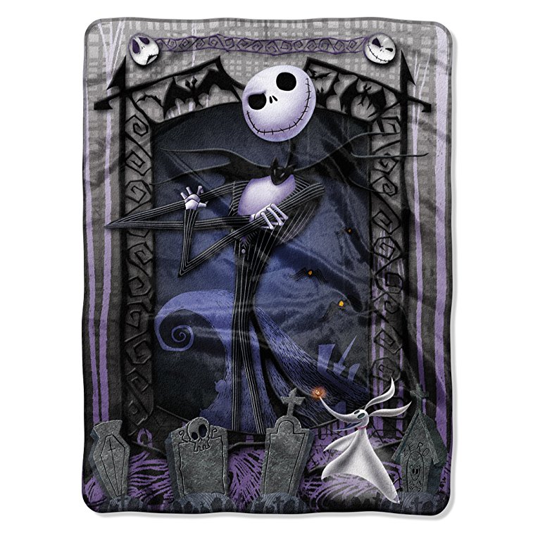 Nightmare Before Christmas Jack Graveyard Oversize 60" x 80" Royal Plush Throw Blanket by Northwest Company