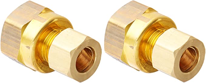 Brasscraft 66-6-8X 3/8 OD  by 1/2-Inch  Female Reducing Adapter Lead-Free, Rough Brass