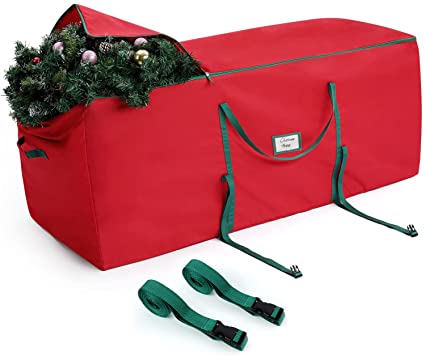 MaidMAX Christmas Tree Storage Bag Christmas Storage Box Fits Up To 7.5Ft Artificial Tree Heavy-Duty 600D Oxford Waterproof Material Christmas Storage Container with 2 Buckle Strap (48''x 24''x 24'')