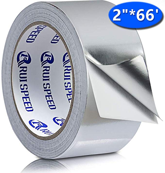 Sliver Aluminum Foil Tape for Duct Work, 2 in x 66 ft (4 mil) Reflectix Tape Perfect for HVAC, Patching Hot, Cold Air Ducts, Metal Repair
