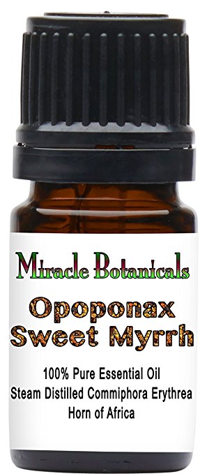 Miracle Botanicals Wildcrafted Opoponax Sweet Myrrh Essential Oil - 100% Pure Commiphora Erythrea - 5ml, 10ml, or 30ml Sizes - Therapeutic Grade 5ml