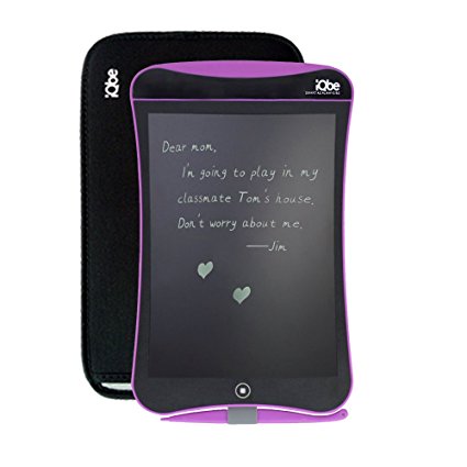 iQbe 9inch LCD Writing Tablet, Kids Durable Writing Board eWriter as A Perfect Gift with Protect Sleeve (Rose Red)