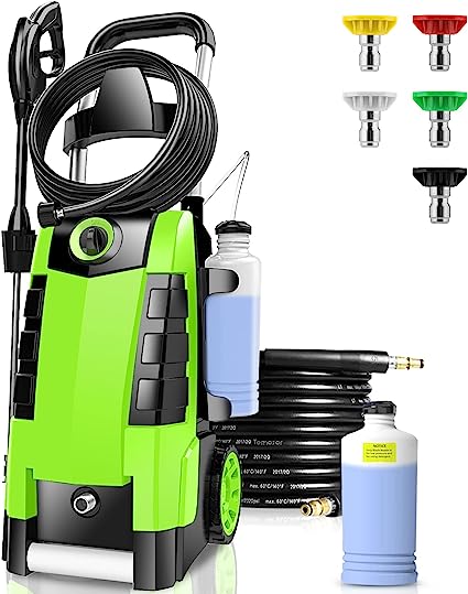 Power Washer, TE3500 1.9GPM Pressure Washer Electric High Pressure Washer Professional Car Washer Cleaner Machine with Hose & Adjustable Spray Nozzle for Patio Garden