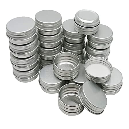 Goiio 20pcs Aluminum Tin Jar Refillable Container, with Screw Lid (0.5oz/15ml)