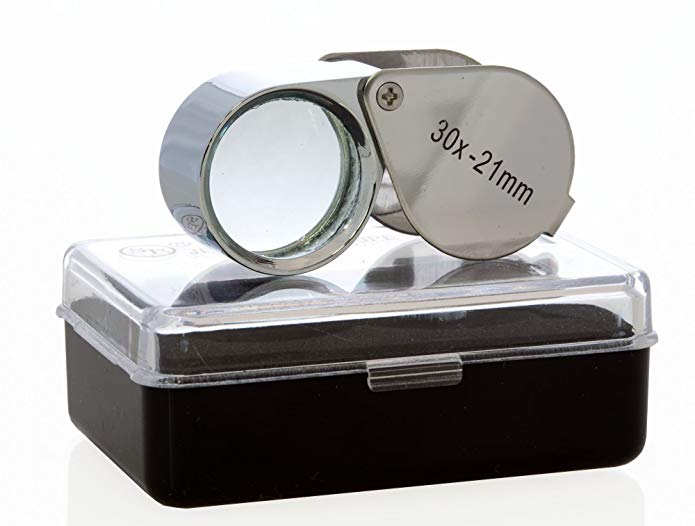 Insten 2 pack Pocket Size Magnifier Jewel Loupe with 30X Magnification For Fine Art Inspection, Sapphire, Stone, Diamond, Gems, Ruby, Emerald, Pearl, Jade, Crystal, China