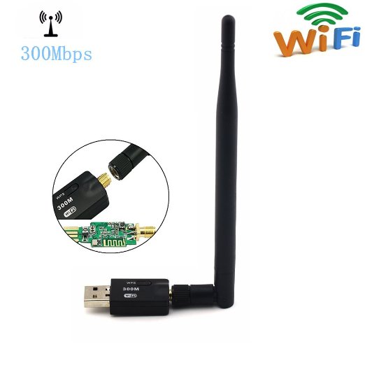 Urant 300Mbps USB Wifi Adapter 5dbi Antenna Wireless Range Extender Amplifier Signal Booster Dual Band Network Mini Router AP High Speed USB Dongle With WPS for Win10 Vista XP MAC OS Linux