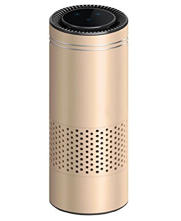 Gesture Control HEPA Air Purifier for Allergy Sufferers,Remove Smoking Dust Pollen and Bad Odors,Air Cleaner Freshener Perfect for Car Office Desktop and Bedroom Air Purifier(Gold)