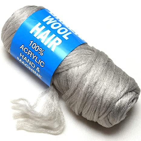BLUPLE Brazilian Wool Hair 1 Roll Gray Acrylic Yarn for African Hair Braiding Sengalese Twisting Jumbo Braids/Crochet Faux Locs/Wraps/Dreadlocks (1Roll, gray)