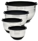 Bellemain Stainless Steel Non-Slip Mixing Bowls with Lids- Set of 4