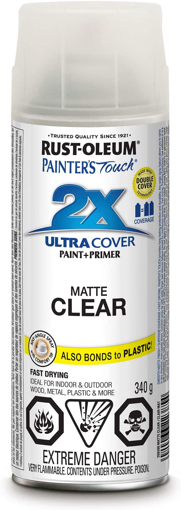 Rust-Oleum Painter's Touch 2X Ultra Cover Flat Matte in Clear, 340g