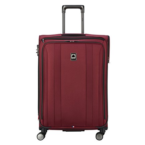 Delsey Luggage Titanium Soft Expandable 25 Inch Spinner, Black Cherry