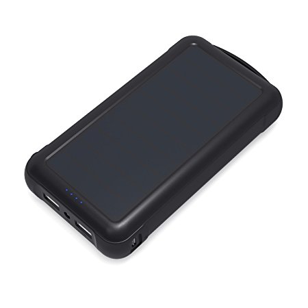 AUKEY Solar Portable Charger 20000mAh with SunPower Solar Panel, 5V 2.1A Output and 5V 1A Output, 5V 2A Micro USB Input, for iPhone, Kindle, iPad, Tablet etc