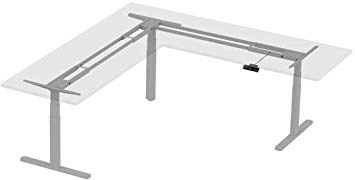 Monoprice Triple Motor Height Adjustable Sit-Stand Corner Desk Frame - Gray | 3 Leg Corner, L Shaped Table Base, Programmable Memory Settings - Workstream Collection